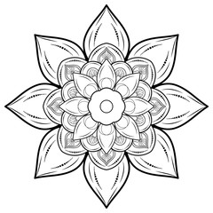 Circle flower of mandala with floral ornament pattern,Vector mandala relaxation patterns unique design with nature style, Hand drawn pattern,Mandala template for page decoration cards, book, logos