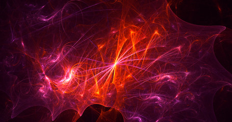 Fractal 3D rendering abstract and shiny background