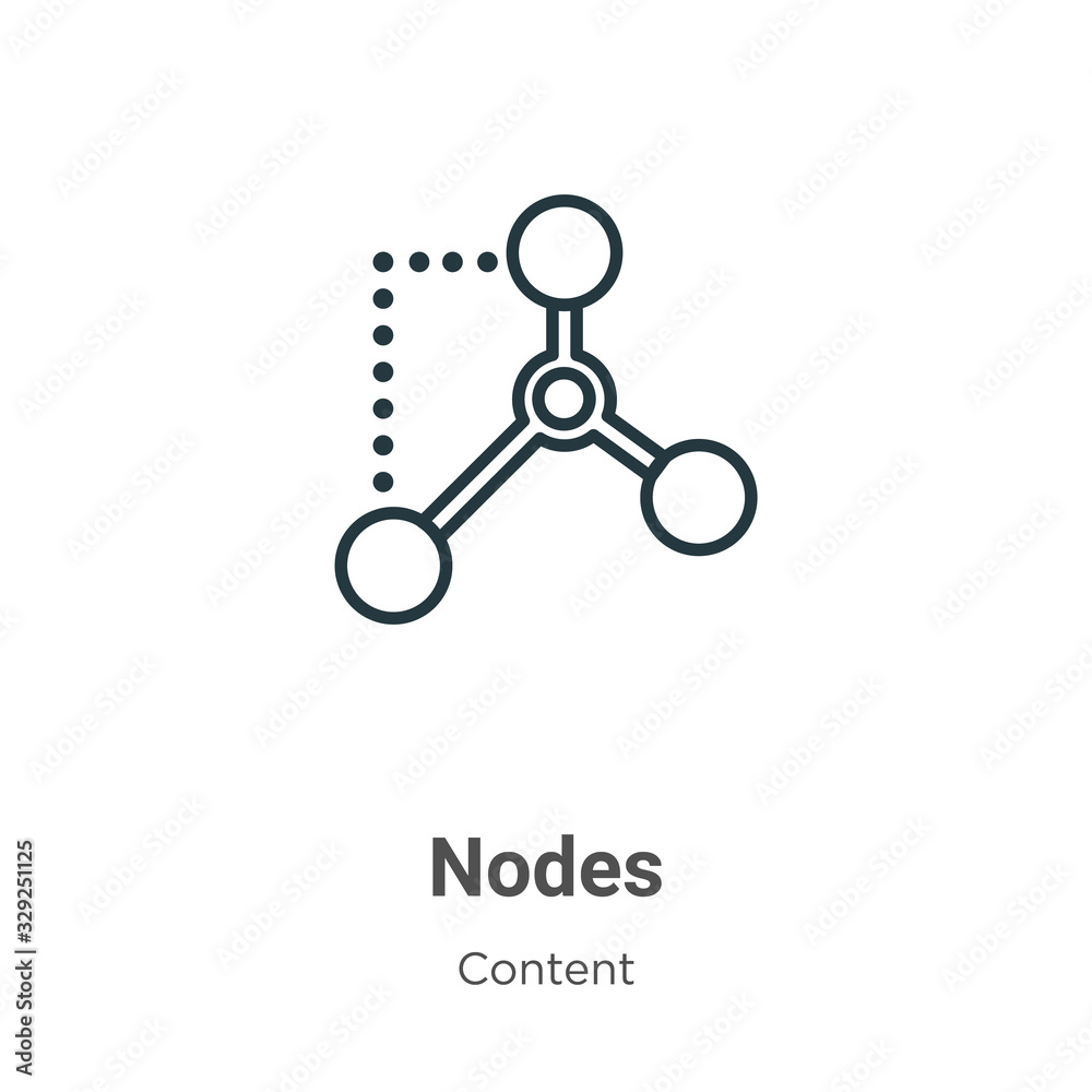 Poster nodes outline vector icon. thin line black nodes icon, flat vector simple element illustration from 