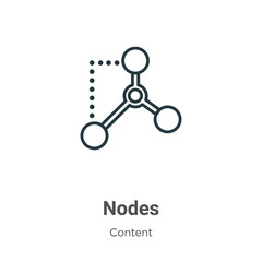 Nodes outline vector icon. Thin line black nodes icon, flat vector simple element illustration from editable content concept isolated stroke on white background