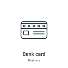 Obraz premium Bank card outline vector icon. Thin line black bank card icon, flat vector simple element illustration from editable business concept isolated stroke on white background