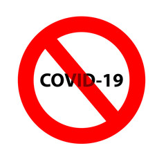 Sign COVID 19 in crossed circle