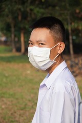 close up thai student in uniform