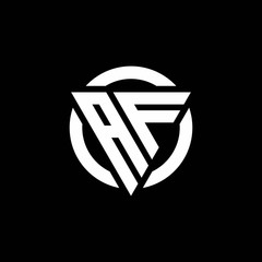 AF logo with triangle shape and circle rounded design template