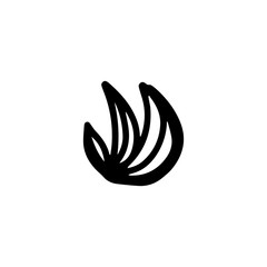 Sign herbal Twig leaves. Floral sprig. Spring flower, buttons isolated on white background. Doodle outline vector illustration