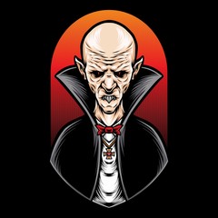 scary vampire character vector logo