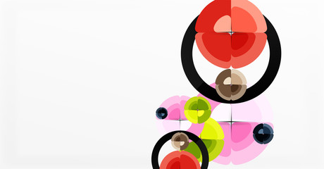 Obraz premium Abstract background, trendy color circles geometrical composition. Vector Illustration For Wallpaper, Banner, Background, Card, Book Illustration, landing page
