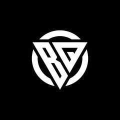 BQ logo with triangle shape and circle rounded design template