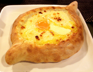 Photo macro khachapuri with cheese