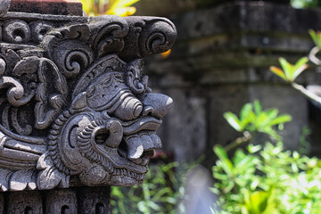 Traditional Balinese decoration of any interior house or altar for a temple