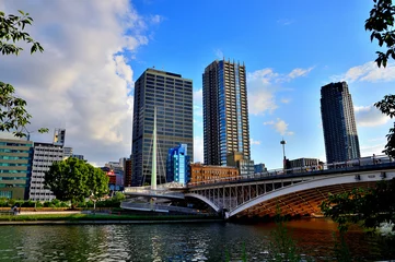 Foto op Plexiglas 水の都大阪市の大川と天神橋 © ホセさん