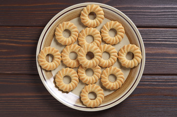 Shortbread cookies in plate