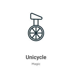 Fototapeta na wymiar Unicycle outline vector icon. Thin line black unicycle icon, flat vector simple element illustration from editable magic concept isolated stroke on white background