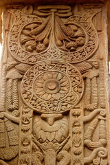 Floral Design on Column at Sanchi