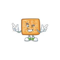 Funny crackers cartoon design style with wink eye face