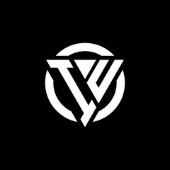 IU logo with triangle shape and circle rounded design template