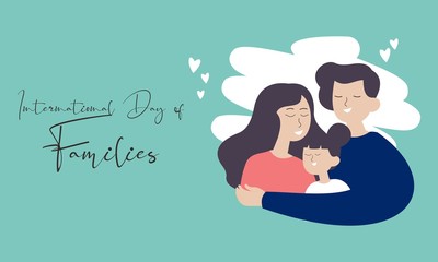 Happy International day of families, happy family illustration