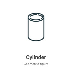 Cylinder outline vector icon. Thin line black cylinder icon, flat vector simple element illustration from editable geometric figure concept isolated stroke on white background