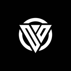 OO logo with triangle shape and circle rounded design template