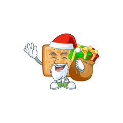 Crackers Cartoon character of Santa with box of gift