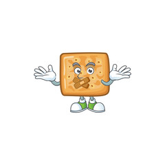 Crackers cartoon character design concept showing silent gesture
