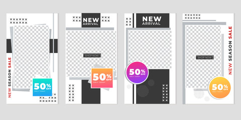 Minimal Interior design social media stories templates collection