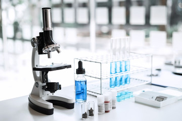 Scientist research laboratory equipment tools in Lab, Biochemistry laboratory research