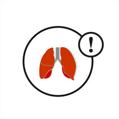 Lungs icon, flat style. Vector illustration