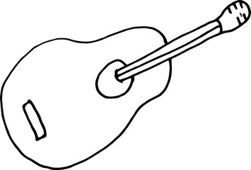 guitar musical instrument rastra vector illustration isolate on white background