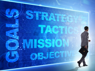 Businessman in strategic planning concept