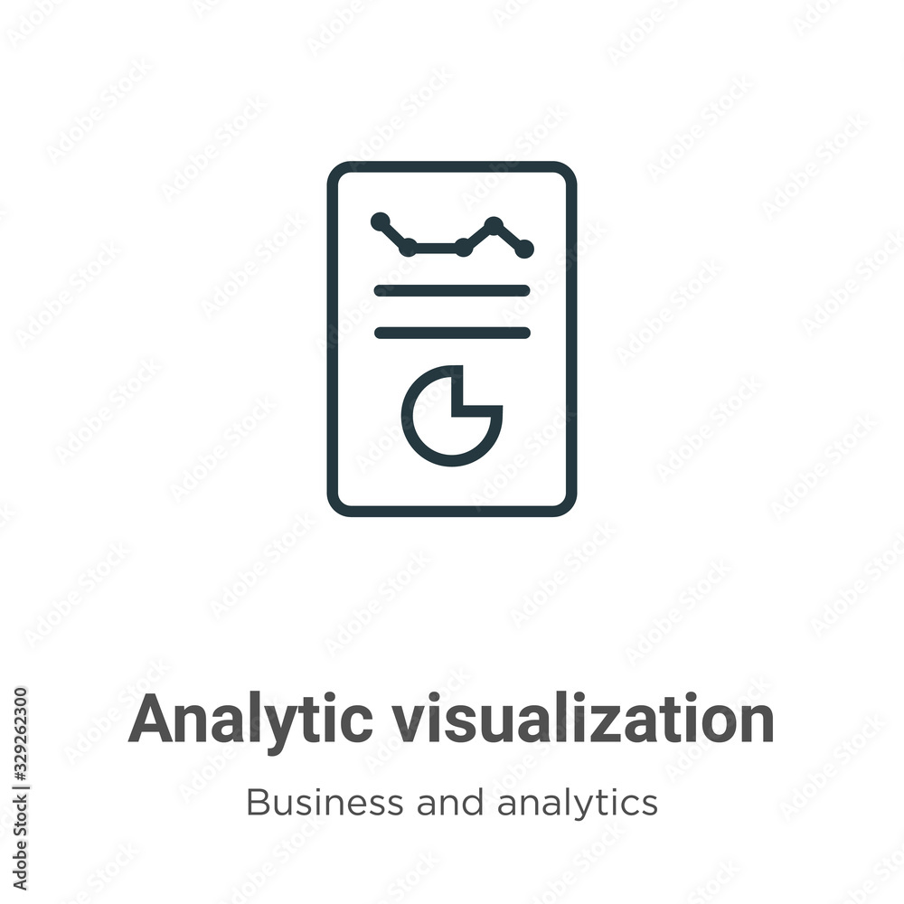 Poster analytic visualization outline vector icon. thin line black analytic visualization icon, flat vector