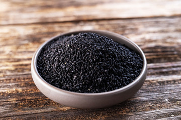 black sesame seeds in a bowl
