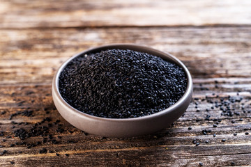 black sesame seeds in a bowl