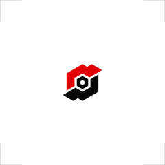 geometric nut logo wrench hexagon design