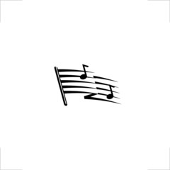 flag logo music note design