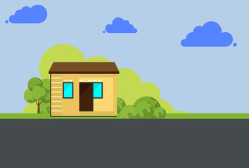 House exterior vector illustration, front view.