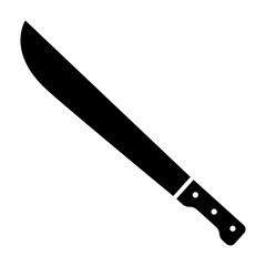 Machete sword or blade weapon flat vector icon for games and websites - obrazy, fototapety, plakaty