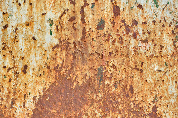 Texture and background of rusty iron with white paint.