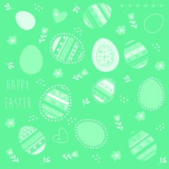 Easter collage, easter eggs, greeting card, vector graphic