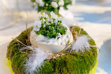 Ostergestecke, Tischdekoration, Landhausstil, Vintage