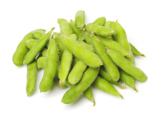 green soy bean on white background