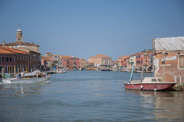 boats in venice near the pier