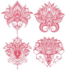 Lotus Flower Logo . Abstract Beauty Spa salon Cosmetics brand. Yoga flowers symbols