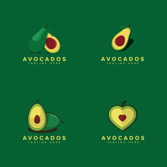 Avocado fruit logo template