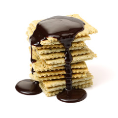 Waffles on a white background 
