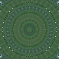 Round gradient mandala. mandala Illustration in green and pink colors. Mandala with floral patterns. Seamless pattern with a kaleidoscope