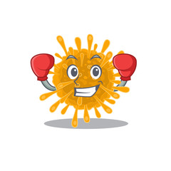 A sporty coronaviruses boxing mascot design style