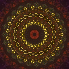 Round gradient mandala. mandala Illustration in green and pink colors. Mandala with floral patterns. Seamless pattern with a kaleidoscope