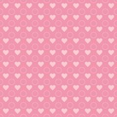 Abstract background texture. Dot and heart shape seamless pattern. Vector illustration polka style, minimalism wallpaper, flyer, cover, design. Bubble circle geometric ornament, decorative element