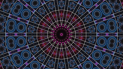 Round gradient mandala. mandala Illustration in green and pink colors. Mandala with floral patterns. Seamless pattern with a kaleidoscope